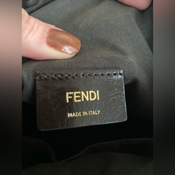 Fendi Bauletto Boston Speedy Pequin Black Golden Brown Crossbody Bag - Picture 11 of 16